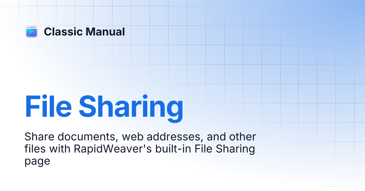 File Sharing | Classic Manual